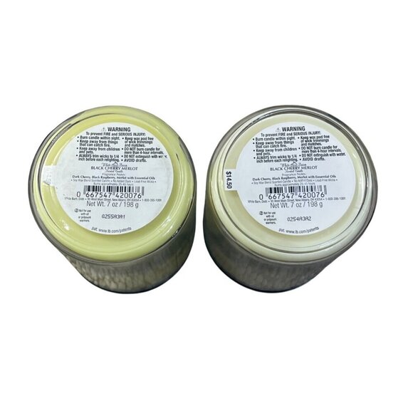 2 White Barn Jar Candles Black Cherry Merlot 7 oz Single Wick (READ) - Picture 6 of 8